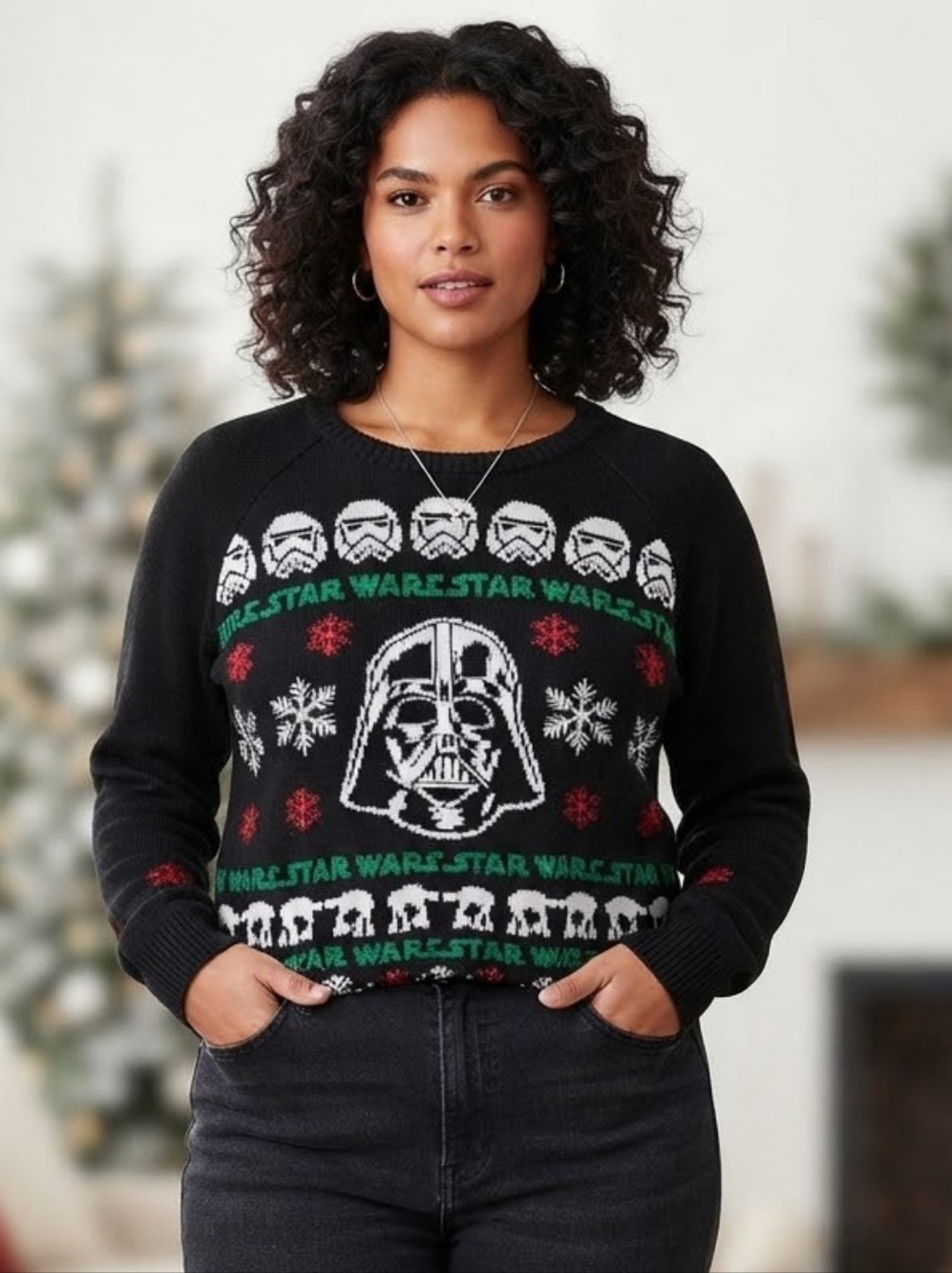 Star Wars Darth Vader Holiday Ugly Sweater Black Size XL